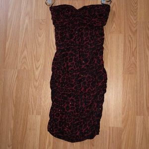 Cheetah print strapless dress